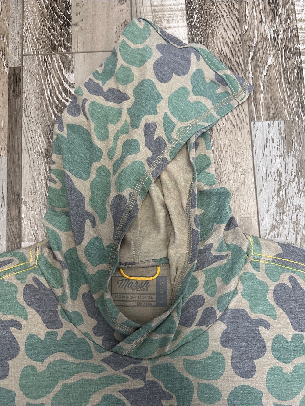 Marsh Wear Men’s Green & Gray Camo Hooded Pullover - Picture 6 of 7